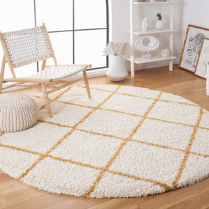 Safavieh Hudson Shag 281 Power Loomed Shag Rug Ivory / Gold SGH281E-2