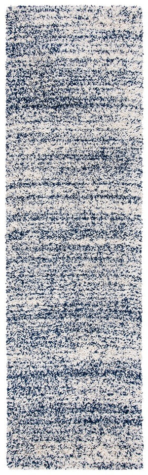 Safavieh Hudson Shag 295 Power Loomed Shag Rug Ivory / Navy 8' x 8' Square