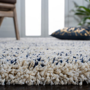 Safavieh Hudson Shag 295 Power Loomed Polypropylene Shag Rug Ivory / Navy SGH295A-6