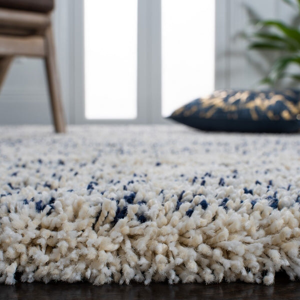 Safavieh Hudson Shag 295 Power Loomed Polypropylene Shag Rug Ivory / Navy SGH295A-6