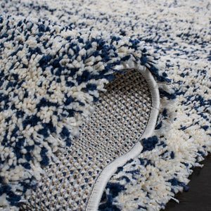 Safavieh Hudson Shag 295 Power Loomed Shag Rug Ivory / Navy 8' x 8' Square