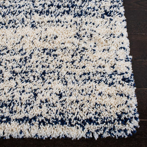 Safavieh Hudson Shag 295 Power Loomed Polypropylene Shag Rug Ivory / Navy SGH295A-6
