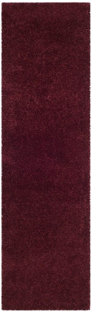 Safavieh Laguna Shag 303 Power Loomed Shag & Flokati Rug Maroon 2'-3" x 10'