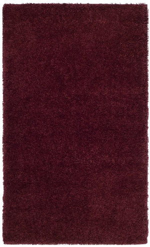Safavieh Laguna Shag 303 Power Loomed Shag & Flokati Rug Maroon 2'-3" x 10'