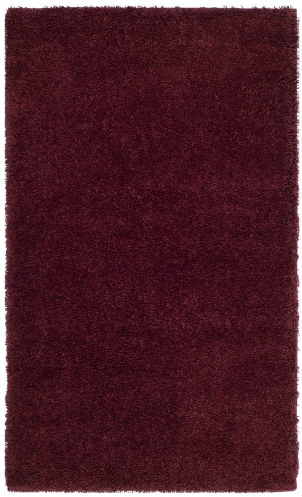 Safavieh Laguna Shag 303 Power Loomed Shag & Flokati Rug Maroon 2'-3" x 10'