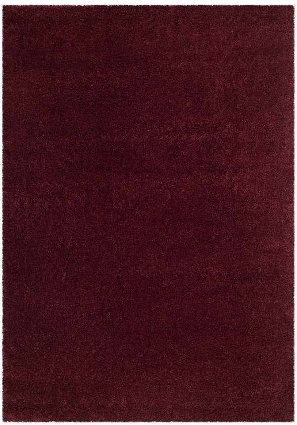 Safavieh Laguna Shag 303 Power Loomed Shag & Flokati Rug Maroon 2'-3" x 10'