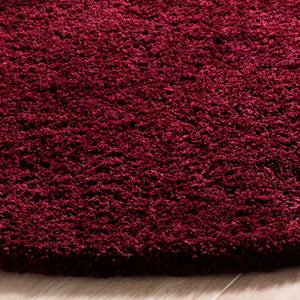 Safavieh Laguna Shag 303 Power Loomed Shag & Flokati Rug Maroon 2'-3" x 10'