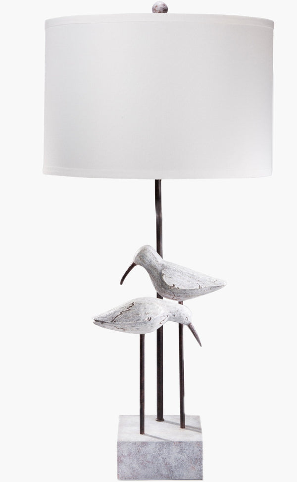 Livabliss Seagull Resin Table Lamp with White Linen Shade for Classic Transitional Decor SGLP-001