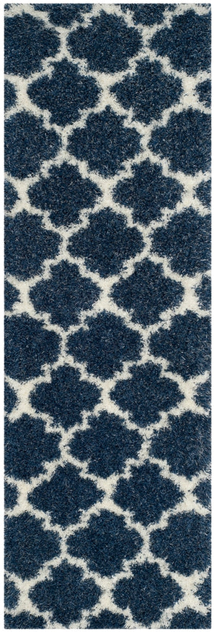 Safavieh Montreal Shag 832 Power Loomed Shag & Flokati Rug Blue / Ivory SGM832A-3
