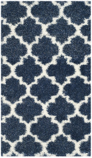 Safavieh Montreal Shag 832 Power Loomed Shag & Flokati Rug Blue / Ivory SGM832A-3