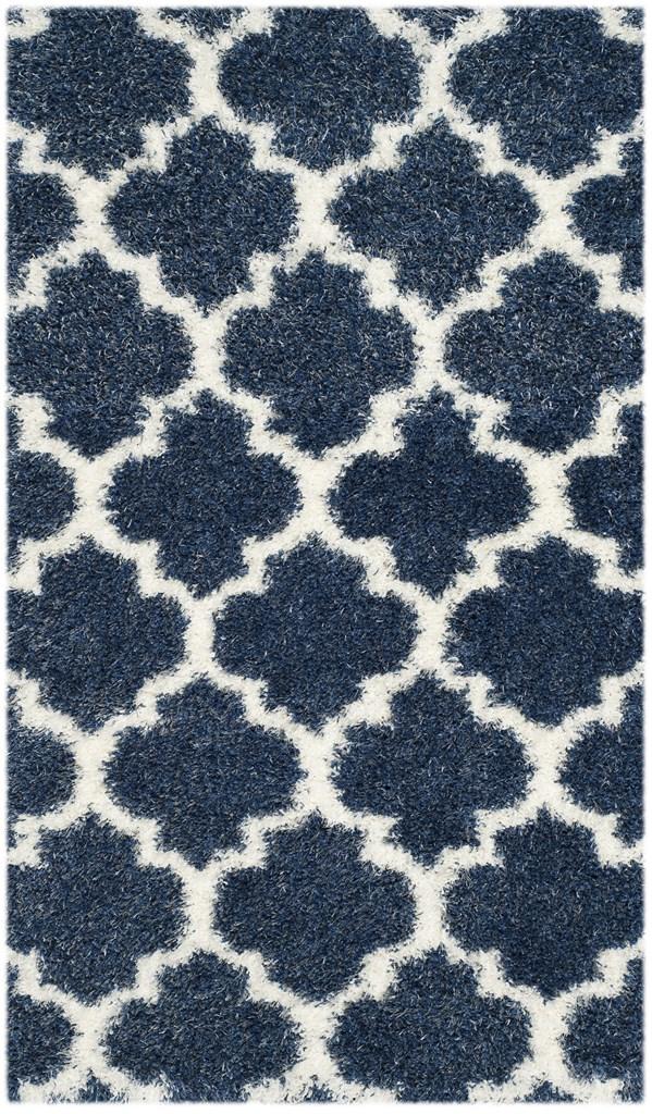 Safavieh Montreal Shag 832 Power Loomed Shag & Flokati Rug Blue / Ivory SGM832A-3