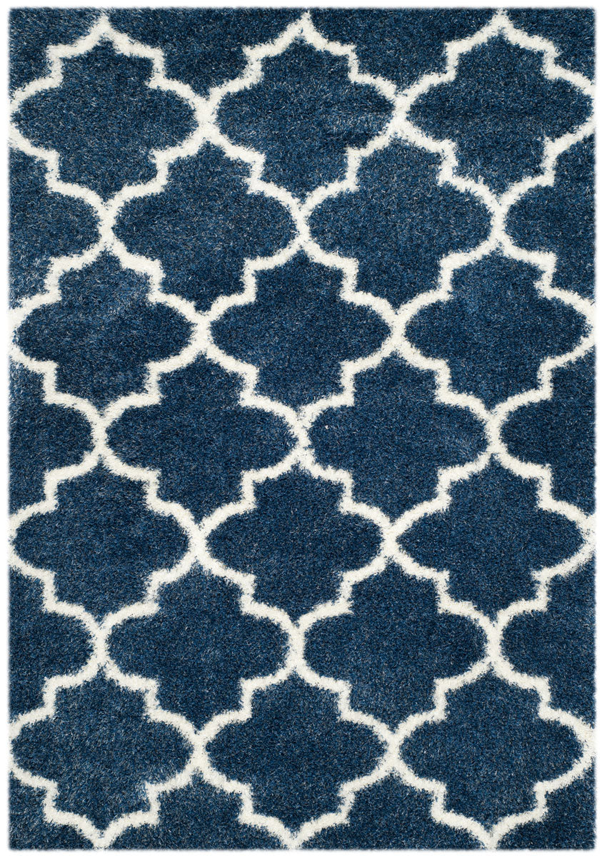Safavieh Montreal Shag 832 Power Loomed Shag & Flokati Rug Blue / Ivory SGM832A-3