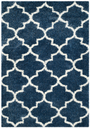 Safavieh Montreal Shag 832 Power Loomed Shag & Flokati Rug Blue / Ivory SGM832A-3