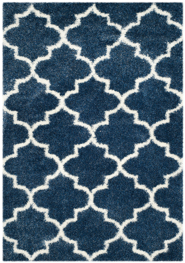 Safavieh Montreal Shag 832 Power Loomed Shag & Flokati Rug Blue / Ivory SGM832A-3