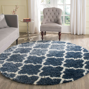 Safavieh Montreal Shag 832 Power Loomed Shag & Flokati Rug Blue / Ivory SGM832A-3