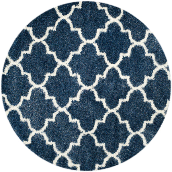 Safavieh Montreal Shag 832 Power Loomed Shag & Flokati Rug Blue / Ivory SGM832A-3