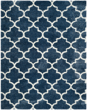 Safavieh Montreal Shag 832 Power Loomed Shag & Flokati Rug Blue / Ivory SGM832A-3