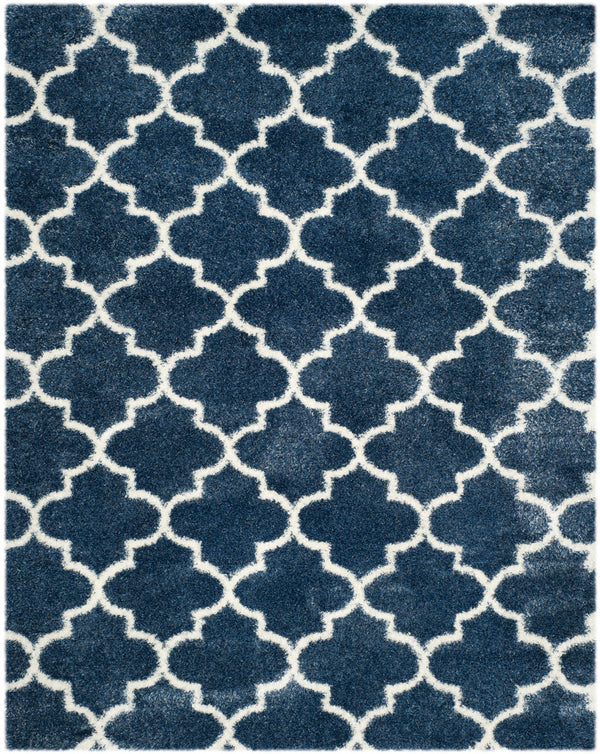 Safavieh Montreal Shag 832 Power Loomed Shag & Flokati Rug Blue / Ivory SGM832A-3