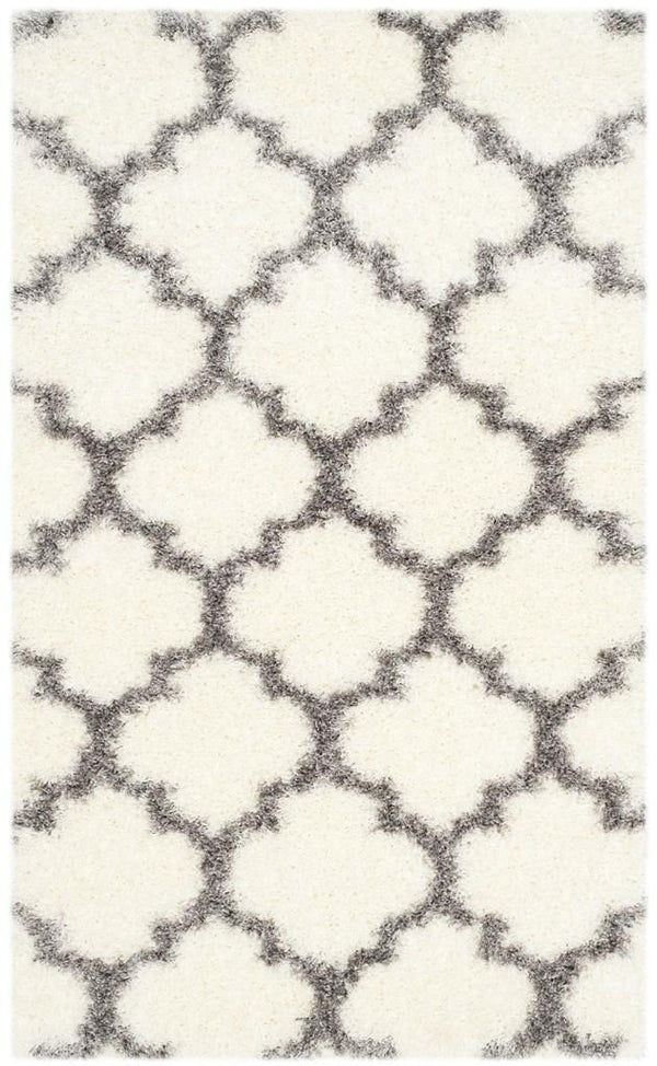 Safavieh Montreal Shag 832 Power Loomed Shag & Flokati Rug Ivory / Grey SGM832B-3