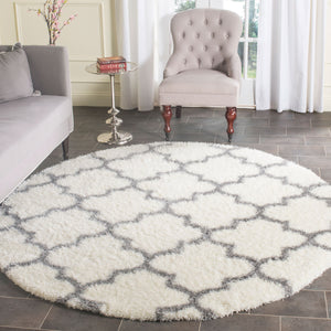 Safavieh Montreal Shag 832 Power Loomed Shag & Flokati Rug Ivory / Grey SGM832B-3