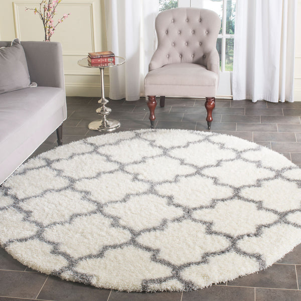 Safavieh Montreal Shag 832 Power Loomed Shag & Flokati Rug Ivory / Grey SGM832B-3