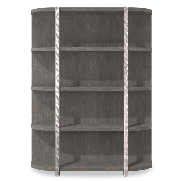 Bernhardt Bernhardt Prado Etagere Rustic Modern 66" W X 86.25" H Porcini Wood Finish With Bright Graphite Accents 324812B