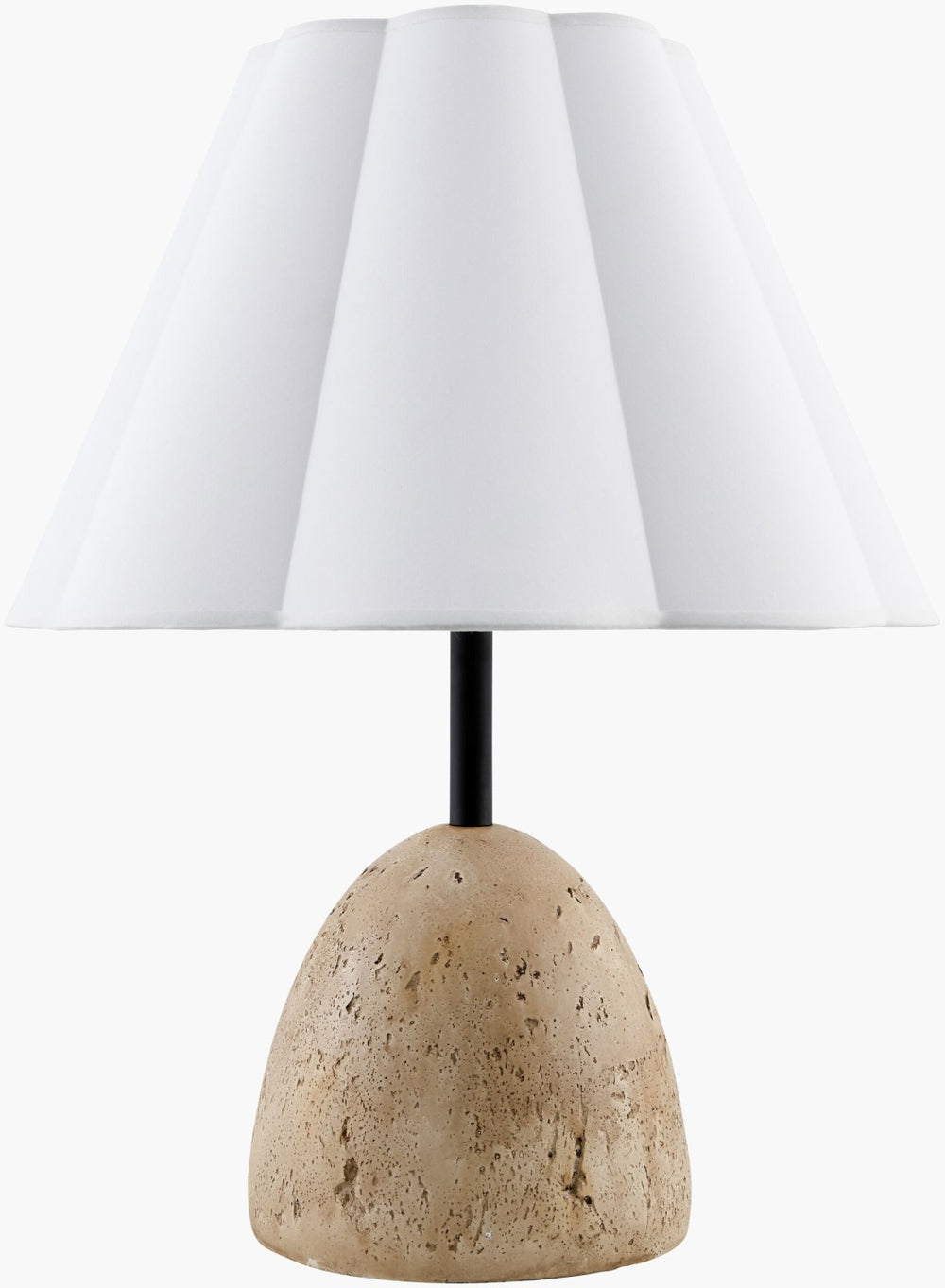 Livabliss Songo Concrete Base Table Lamp with Cotton Drum Shade for Living Room or Bedside SGO-001