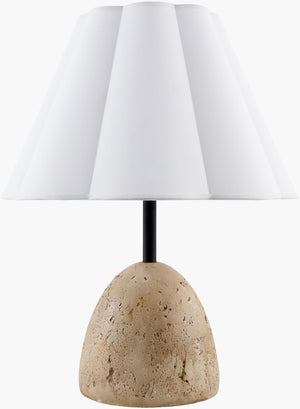 Livabliss Songo Concrete Base Table Lamp with Cotton Drum Shade for Living Room or Bedside SGO-001