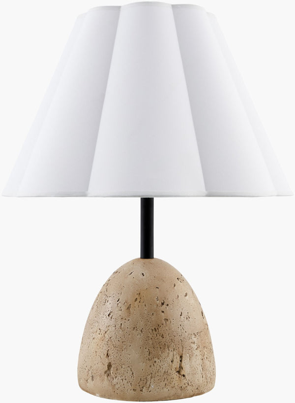 Livabliss Songo Concrete Base Table Lamp with Cotton Drum Shade for Living Room or Bedside SGO-001