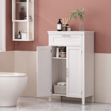 Christopher Knight Home® - Noble House - Edgell Modern Bathroom 2 Door Floor Storage Cabinet with Drawer