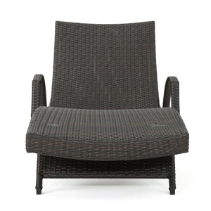 English Elm Christopher Knight Home® - Salem Pe Wicker Chaise Lounge With Adjustable Back, Weather-Resistant Design For Ultimate Comfort 52005.00ARM