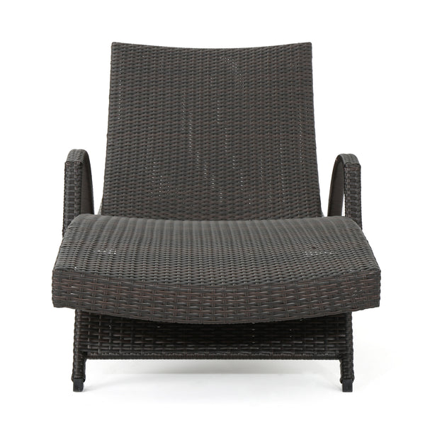 English Elm Christopher Knight Home® - Salem Pe Wicker Chaise Lounge With Adjustable Back, Weather-Resistant Design For Ultimate Comfort 52005.00ARM
