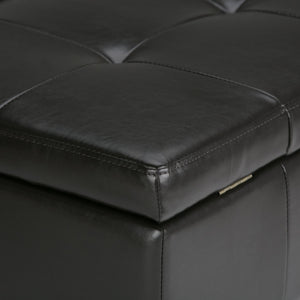 English Elm Dover Square Coffee Table Ottoman - Stylish Tanners Brown Storage Solution For Modern Spaces B136P158205