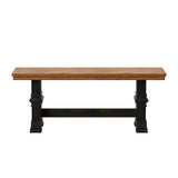 Homelegance By Top-Line Juliette Two-Tone Trestle Leg Wood Dining Bench Black Rubberwood