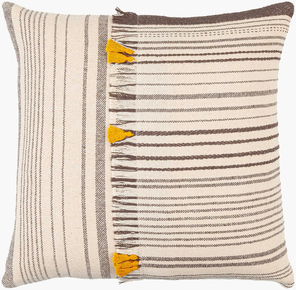 Surya Springville 18" Cotton Accent Pillow Cover - Cozy Cottage Style, Woven Design, Easy Care Charm! Cream Cotton,Cotton Sgv001-1818p