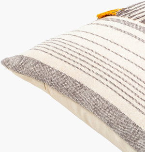 Surya Springville 18" Cotton Accent Pillow Cover - Cozy Cottage Style, Woven Design, Easy Care Charm! Cream Cotton,Cotton Sgv001-2020d