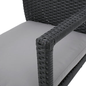 English Elm Christopher Knight Home® - CORSICA Wicker KD Dining Chair with Water-Resistant Removable Cushion — Stylish Outdoor Seating for Patios Grey 37.5 L x 21.5 W x 10.25 H 56424.00GRY