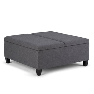 English Elm Ellis Coffee Table Storage Ottoman - Versatile Slate Grey Upholstered Design For Modern Living Spaces B136P159163