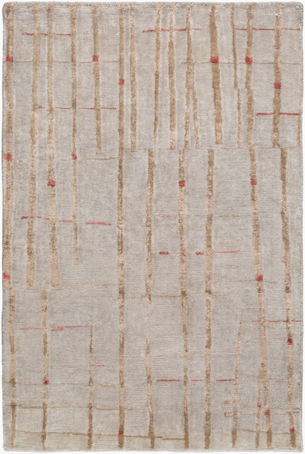 Surya Shibui Sh-7400 Handmade 2' X 3' Rug - Luxurious Viscose & Wool Blend, Artisanal Quality, Elegant Style Light Gray Nz Wool,Viscose Sh7405-23