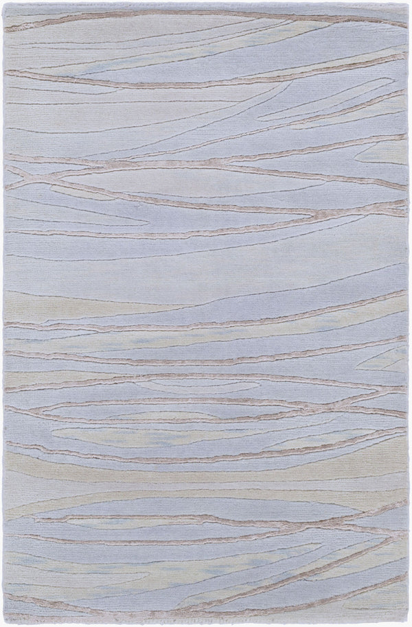 Surya Shibui Sh-7400 Handmade 2' X 3' Rug - Luxurious Viscose & Wool Blend, Artisanal Quality, Elegant Style Light Blue Nz Wool,Viscose Sh7406-23