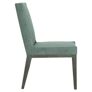 Bernhardt Bernhardt Rustic Modern Linea Side Chair In Cerused Charcoal Ash With Soft Gray Full Upholstery 384547B