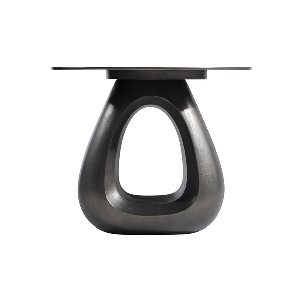 Bernhardt Bernhardt Sculptural Ursa Side Table — Black Nickel Cast Aluminum Teardrop Base, Durable 22"X18" 328405
