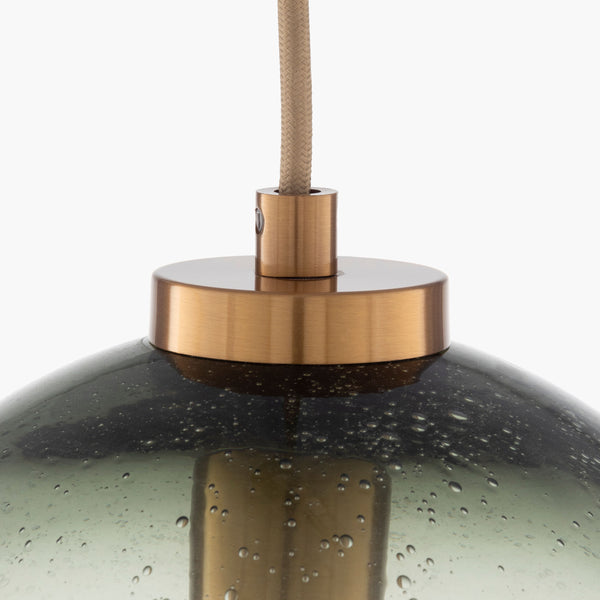 Surya Shailee Modern 10"L X 10"W X 11"H Pendant Light - Handcrafted Glass & Metal For Stylish Decor Fixture, Gray Glass,Iron Sha-001