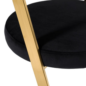VIG Furniture Shandra Counter Stool In Black Velvet With Polished Gold Cantilever Frame — Mid‑Century Glam Seating VGRHRHS-CS-220-FB-BLK-BS