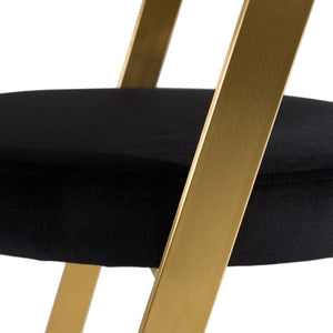 VIG Furniture Shandra Counter Stool In Black Velvet With Polished Gold Cantilever Frame — Mid‑Century Glam Seating VGRHRHS-CS-220-FB-BLK-BS