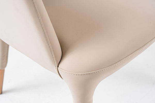 VIG Furniture Modrest Shannon - Modern Beige Vegan Leather + Rosegold Dining Chair VGVC-B022A-BGE