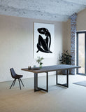 VIG Furniture Modrest Sharon Modern Concrete & Black Metal Dining Table VGLBOWEN-DT200-01