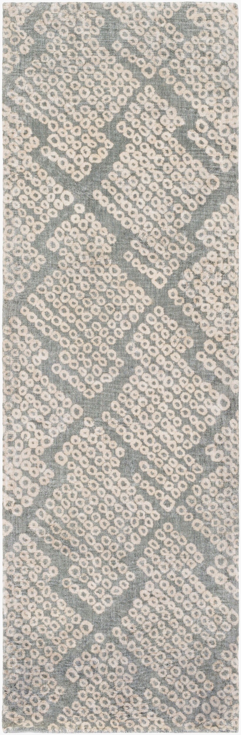 Surya Shibori Shb-8002 8' X 11' Hand Loomed Rug - Modern Viscose Design, Low Pile, Elegant Home Decor Dusty Sage Viscose Shb8003-268