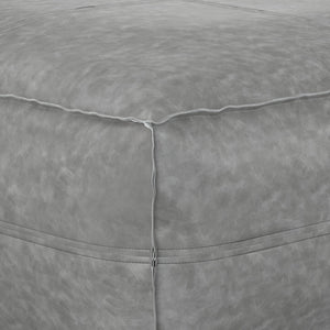 English Elm Brody Large Square Pouf - Distressed Grey Vegan Leather Coffee Table, Extra Seating & Footrest B136P159350