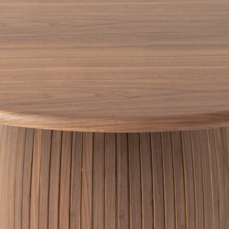 VIG Furniture Sheridan Round Walnut Dining Table With Sculpted Pedestal Base — Mid-Century Modern 55" Seat5 VGDWJ3630-1